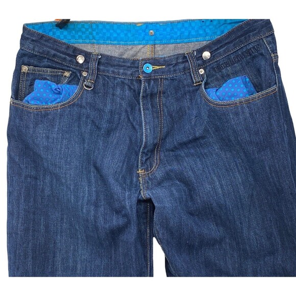Crown Collective Jeans Mens 38x33 Blue Denim Pants Hip Hop Urban Street Flip - Picture 10 of 12